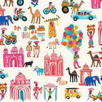 Hustle Bustle - Roman Blinds